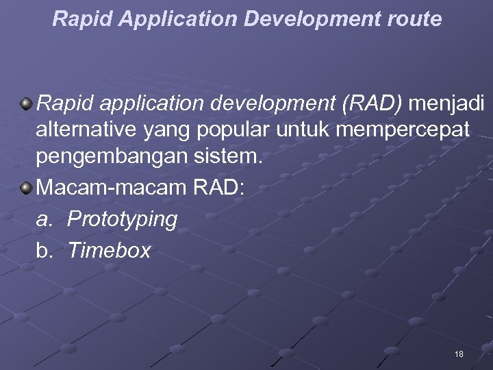 Route development