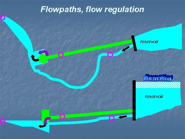 Flowpaths, flow regulation reservoir 