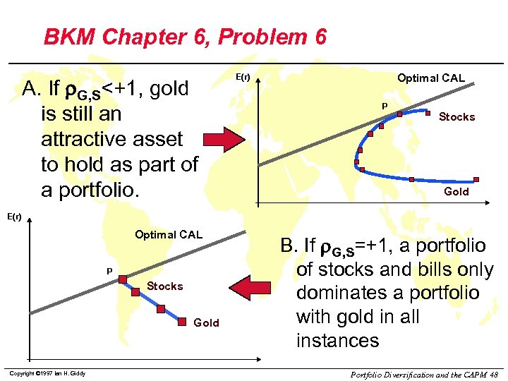 BKM Chapter 6, Problem 6 A. If r. G, S<+1, gold is still an