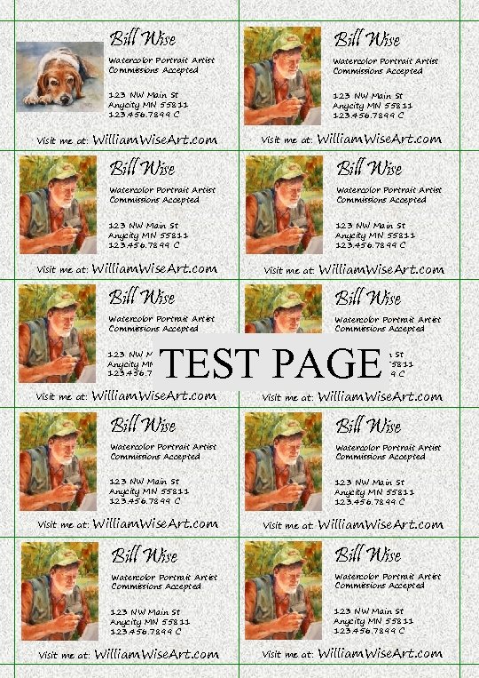 Bill Wise Watercolor Portrait Artist Commissions Accepted 123 NW Main St Anycity MN 55811