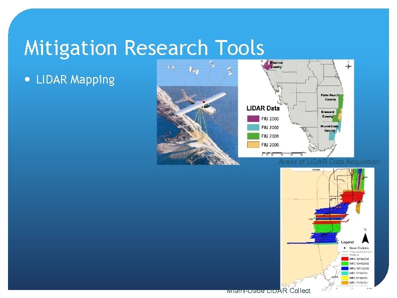 Mitigation Research Tools LIDAR Mapping Areas of LIDAR Data Acquisition Miami Dade LIDAR Collect