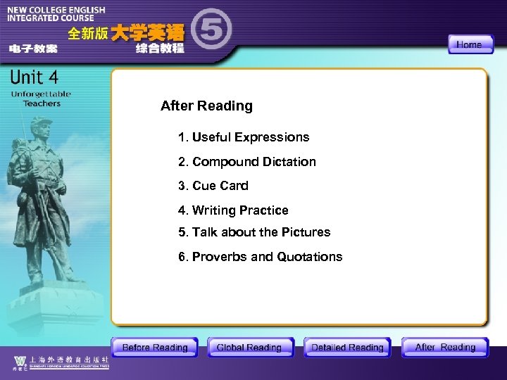 After Reading 1. Useful Expressions 2. Compound Dictation 3. Cue Card 4. Writing Practice