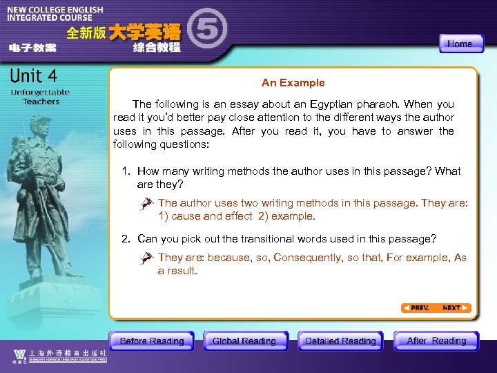 An Example The following is an essay about an Egyptian pharaoh. When you read