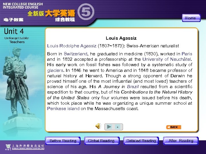 Louis Agassiz Louis Rodolphe Agassiz (1807~1873): Swiss-American naturalist Born in Switzerland, he graduated in