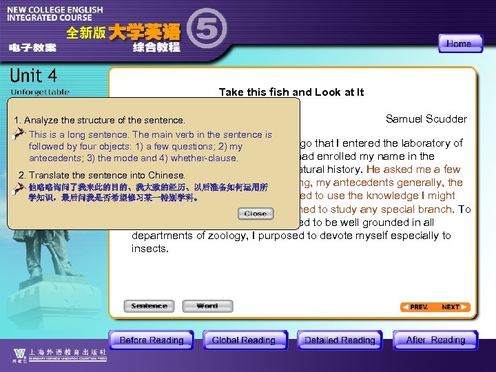 Take this fish and Look at It 1. Analyze the structure of the sentence.