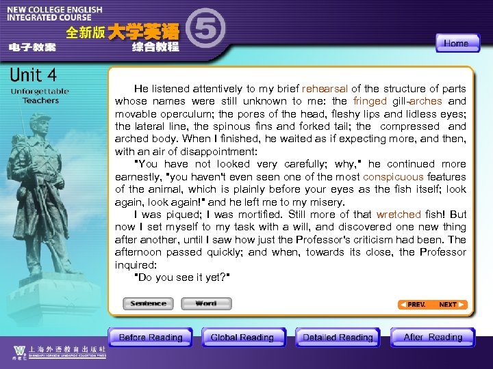 He listened attentively to my brief rehearsal of the structure of parts whose names