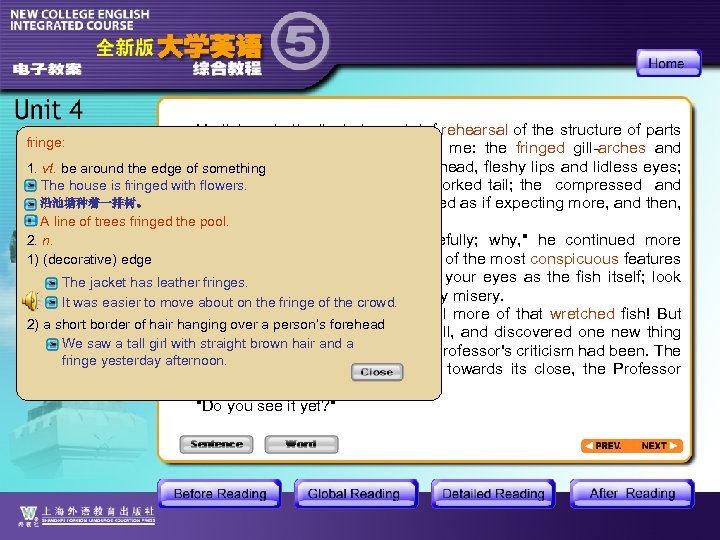 He listened attentively to my brief rehearsal of the structure of parts whose names