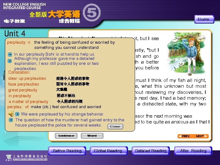 "No, " I replied, "I am certain I do not, but I see perplexity: