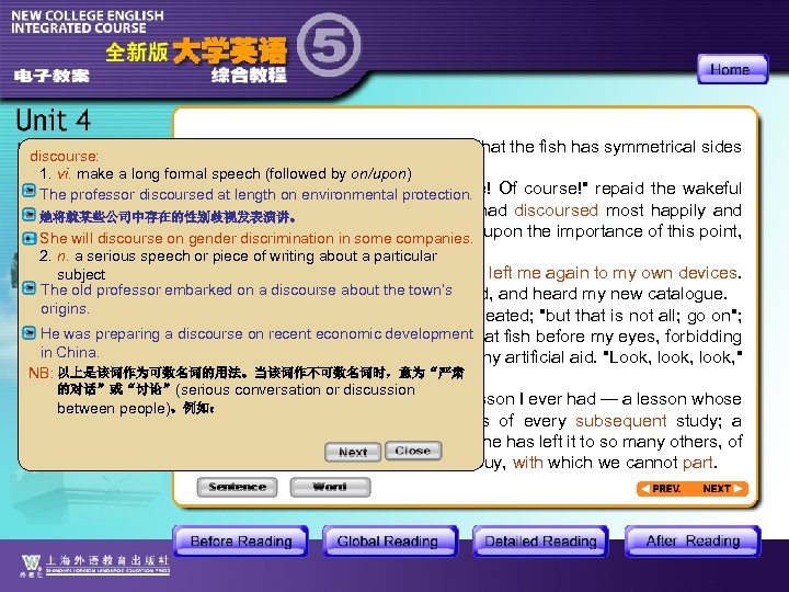 "Do you perhaps mean, " I asked, "that the fish has symmetrical sides discourse: