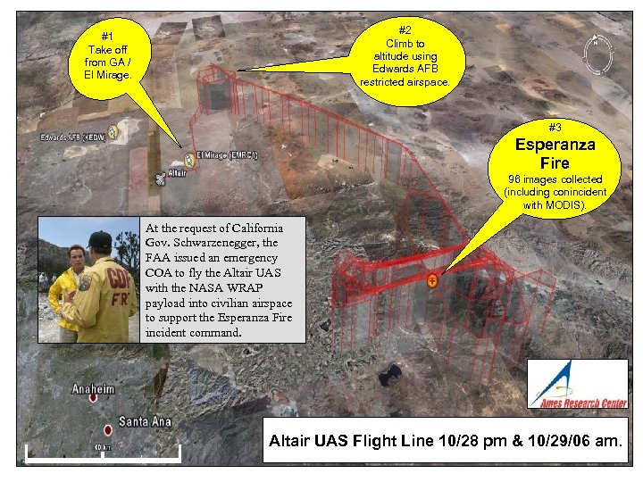 #2 Climb to altitude using Edwards AFB restricted airspace. #1 Take off from GA