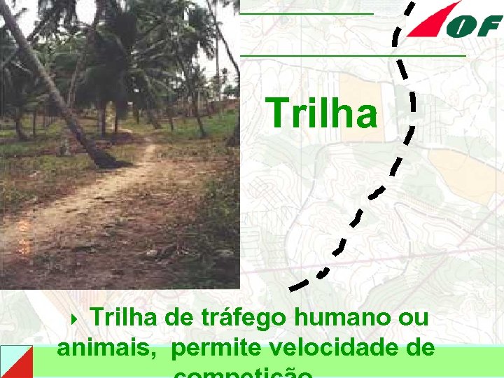 Trilha 4 Trilha de tráfego humano ou animais, permite velocidade de 