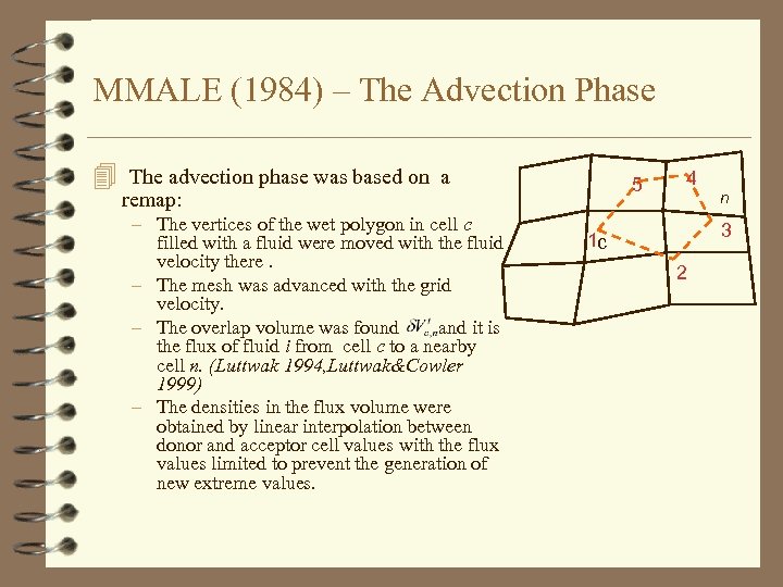 MMALE (1984) – The Advection Phase 4 The advection phase was based on a