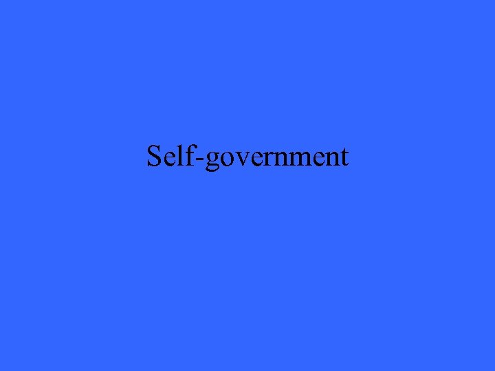 Self-government 