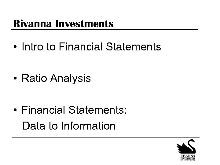 Rivanna Investments Intro to Equity Research Rivanna