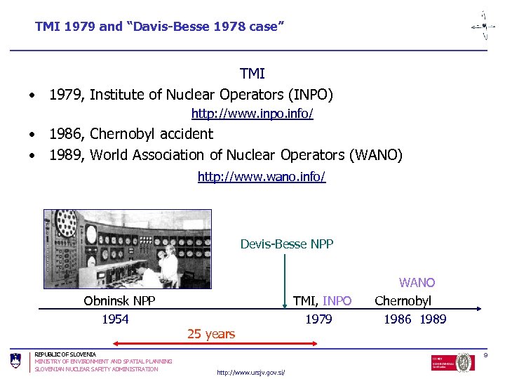 TMI 1979 and “Davis-Besse 1978 case” TMI • 1979, Institute of Nuclear Operators (INPO)