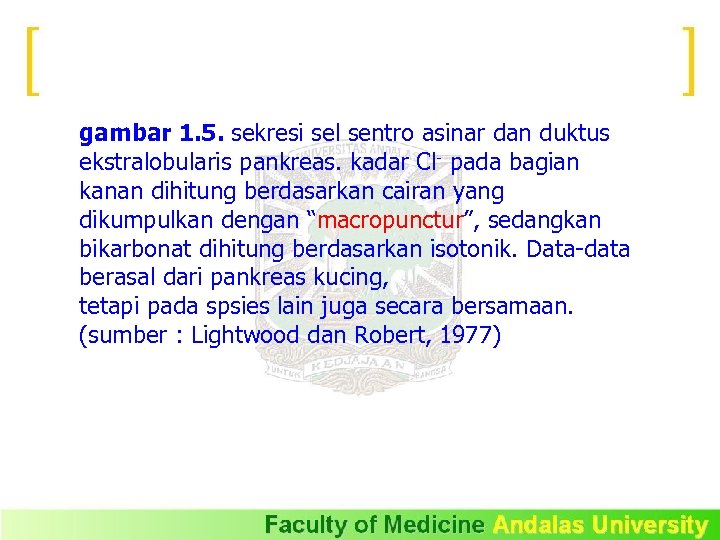 gambar 1. 5. sekresi sel sentro asinar dan duktus ekstralobularis pankreas. kadar Cl- pada