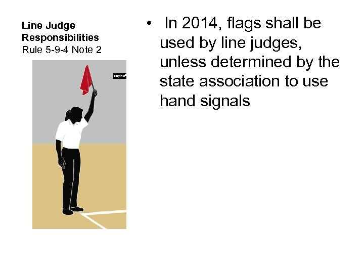 Line Judge Responsibilities Rule 5 -9 -4 Note 2 Play. Pi c® • In