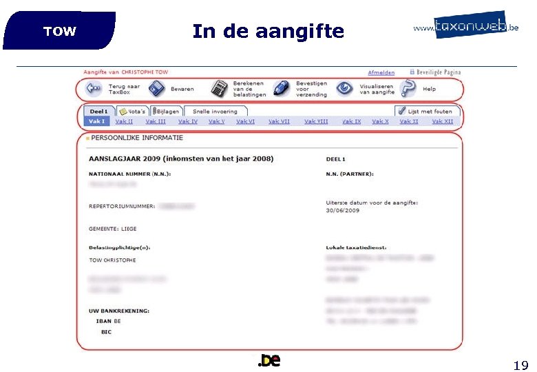 TOW In de aangifte 19 