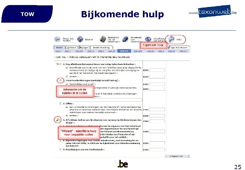 TOW Bijkomende hulp 25 