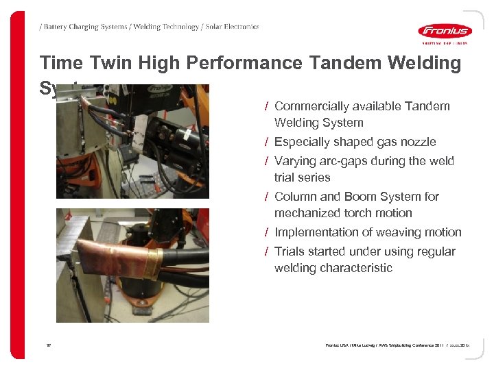 Time Twin High Performance Tandem Welding System / Commercially available Tandem Welding System /