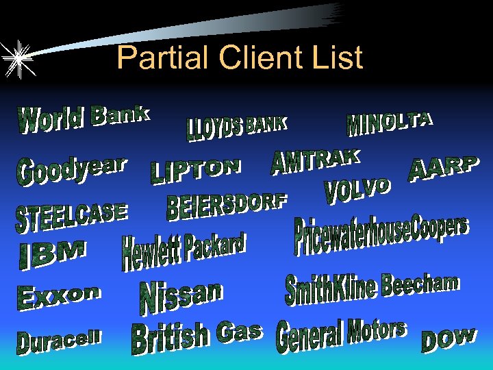 Partial Client List 