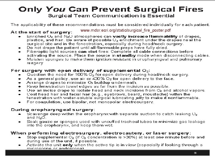 www. mdsr. ecri. org/static/surgical_fire_poster. pdf 36 