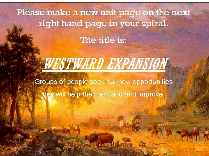 Please make a new unit page on the next right hand page in your