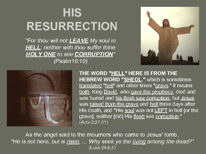 HIS RESURRECTION 