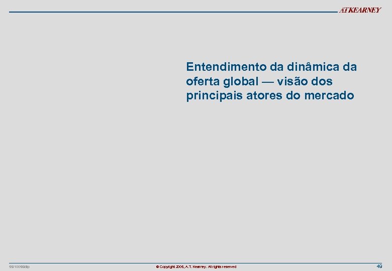 Entendimento da dinâmica da oferta global — visão dos principais atores do mercado 55/10056/dtp