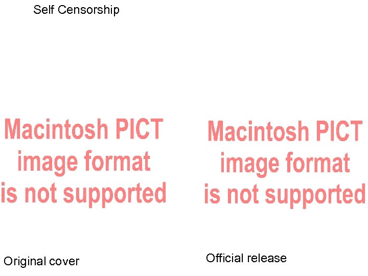 Self Censorship Original cover Official release 