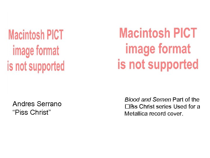 Andres Serrano “Piss Christ” Blood and Semen Part of the P Christ series Used