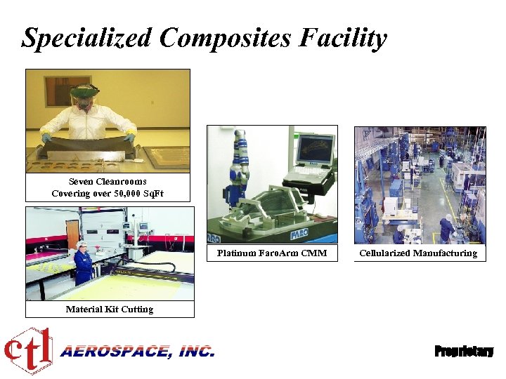 Specialized Composites Facility Seven Cleanrooms Covering over 50, 000 Sq. Ft Platinum Faro. Arm