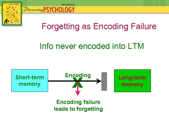 Forgetting as Encoding Failure Info never encoded into LTM Short-term memory Encoding X Encoding