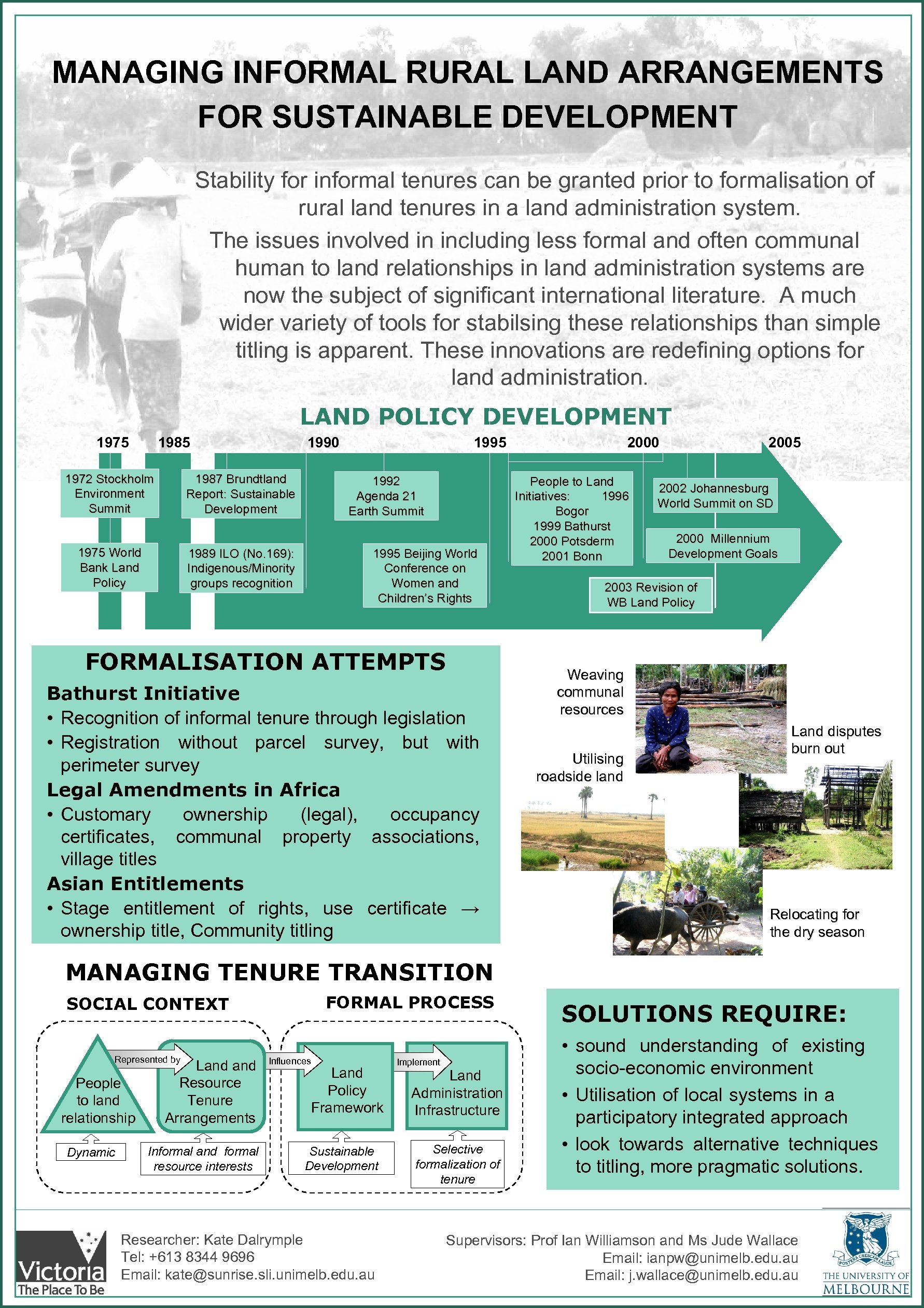 MANAGING INFORMAL RURAL LAND ARRANGEMENTS FOR SUSTAINABLE DEVELOPMENT Stability for informal tenures can be