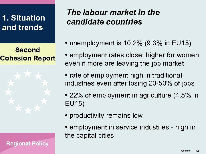 1. Situation and trends Second Cohesion Report The labour market in the candidate countries
