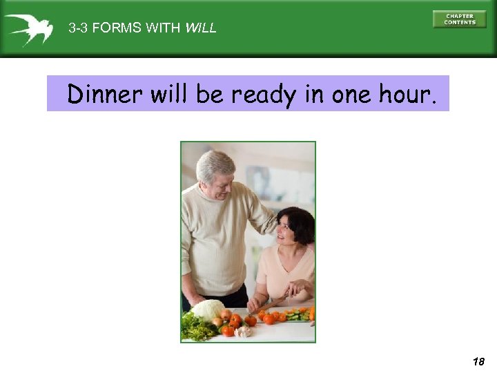 3 -3 FORMS WITH WILL Dinner will be ready in one hour. 18 