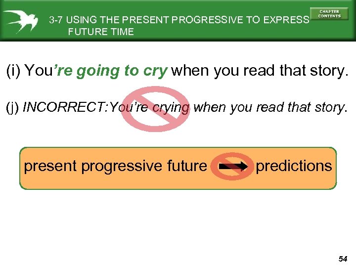 3 -7 USING THE PRESENT PROGRESSIVE TO EXPRESS FUTURE TIME (i) You’re going to