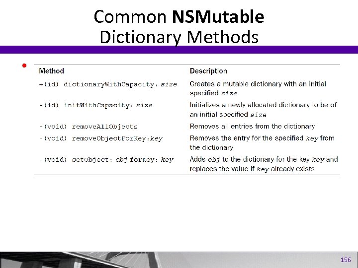 Common NSMutable Dictionary Methods • 156 