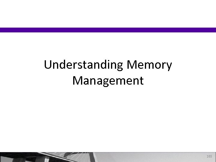 Understanding Memory Management 165 