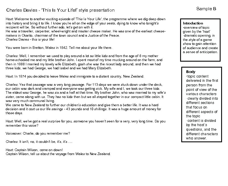 Charles Davies - ‘This Is Your Life!’ style presentation Host: Welcome to another exciting