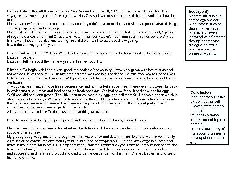 Captain Wilson: We left Wales bound for New Zealand on June 30, 1874, on