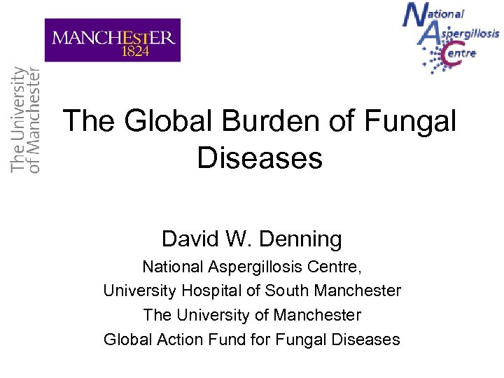 The Global Burden of Fungal Diseases David W. Denning National Aspergillosis Centre, University Hospital