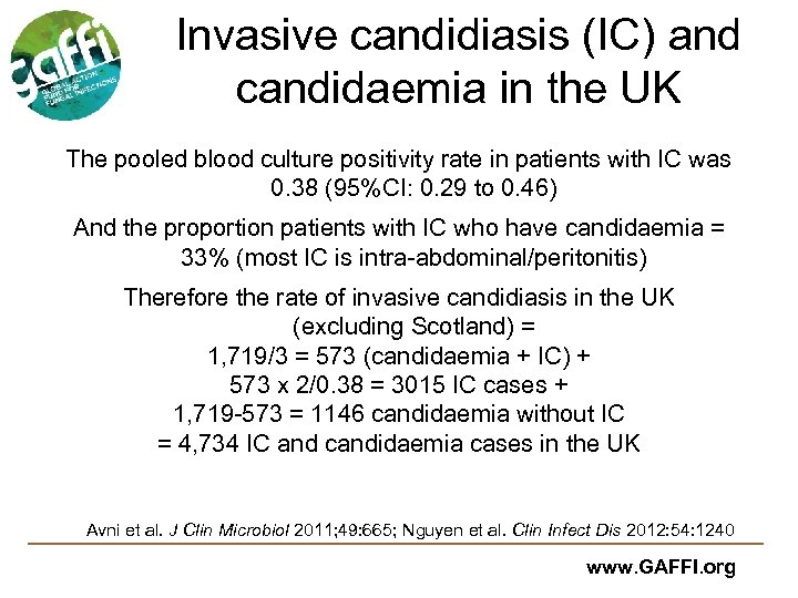 Invasive candidiasis (IC) and candidaemia in the UK The pooled blood culture positivity rate