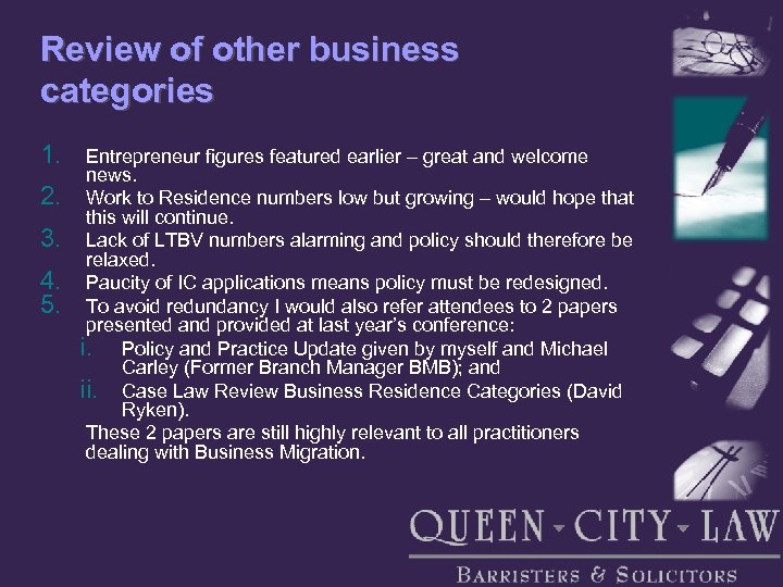 Review of other business categories 1. 2. 3. 4. 5. Entrepreneur figures featured earlier