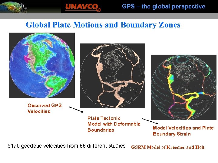 GPS – the global perspective Global Plate Motions and Boundary Zones Observed GPS Velocities