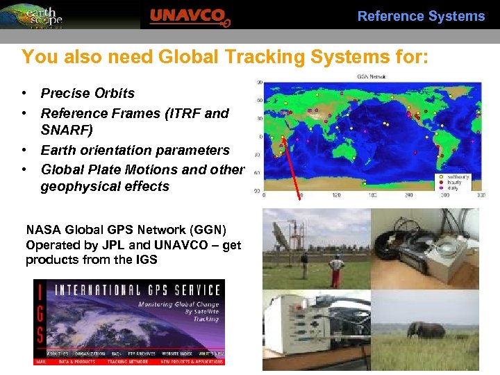 Reference Systems You also need Global Tracking Systems for: • Precise Orbits • Reference