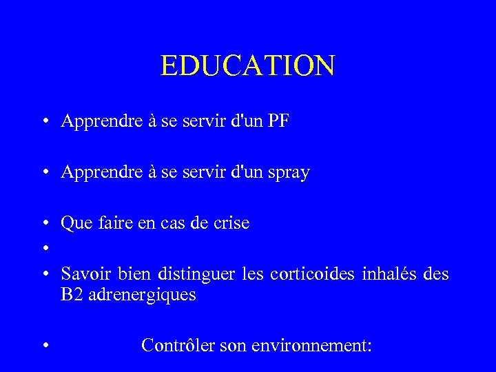 EDUCATION • Apprendre à se servir d'un PF • Apprendre à se servir d'un