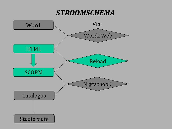 STROOMSCHEMA Word Via: Word 2 Web HTML Reload SCORM N@tschool! Catalogus Studieroute 