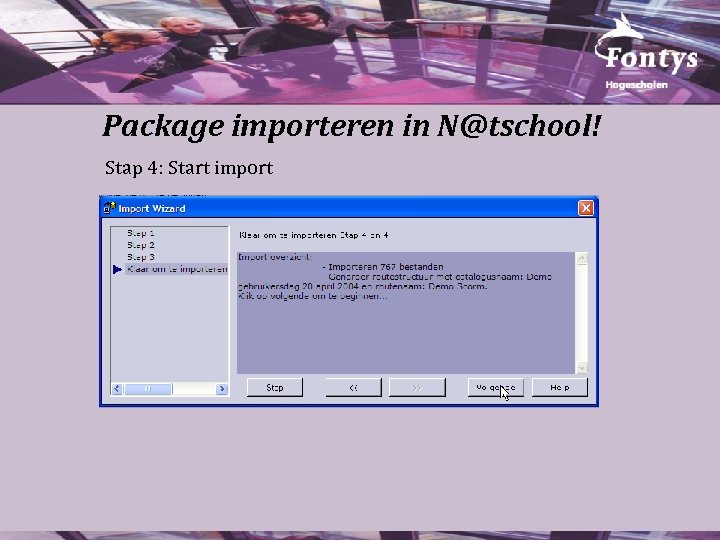 Package importeren in N@tschool! Stap 4: Start import 