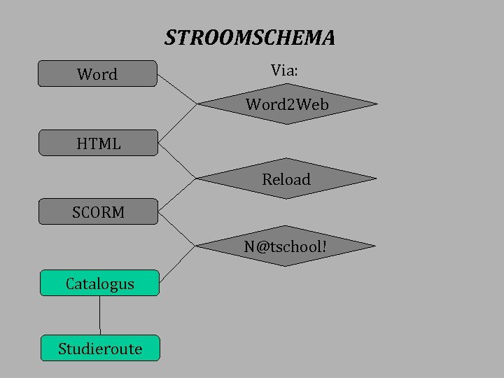 STROOMSCHEMA Word Via: Word 2 Web HTML Reload SCORM N@tschool! Catalogus Studieroute 